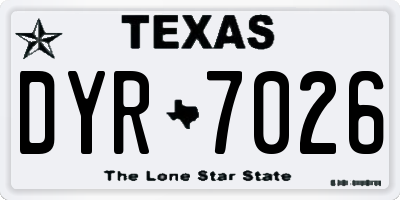 TX license plate DYR7026