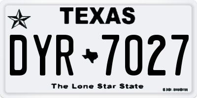 TX license plate DYR7027