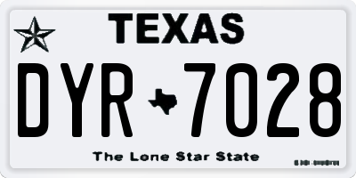 TX license plate DYR7028