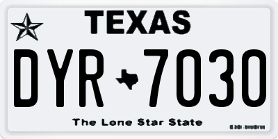TX license plate DYR7030
