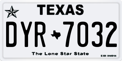 TX license plate DYR7032