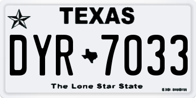 TX license plate DYR7033