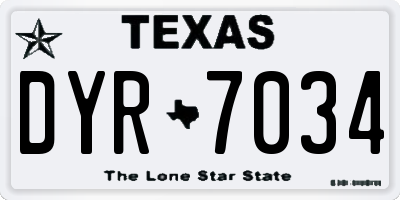 TX license plate DYR7034