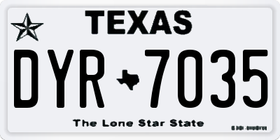 TX license plate DYR7035