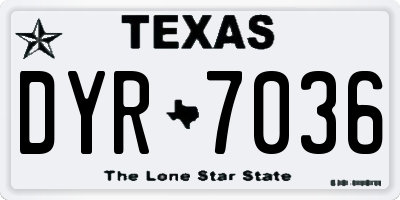 TX license plate DYR7036
