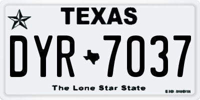 TX license plate DYR7037