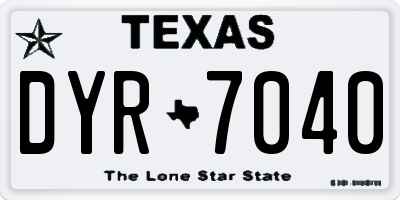 TX license plate DYR7040