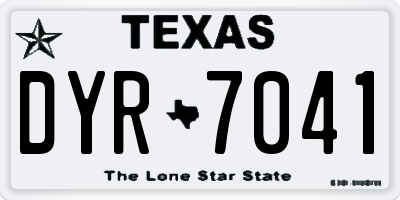 TX license plate DYR7041