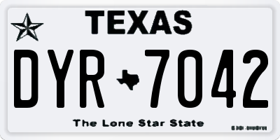 TX license plate DYR7042