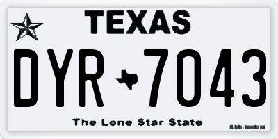 TX license plate DYR7043