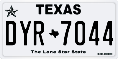 TX license plate DYR7044