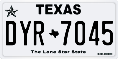 TX license plate DYR7045