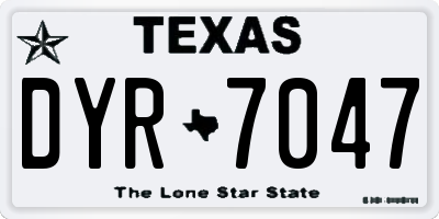 TX license plate DYR7047