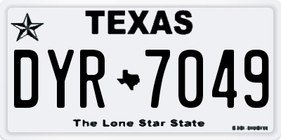 TX license plate DYR7049