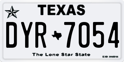 TX license plate DYR7054