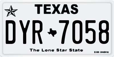 TX license plate DYR7058