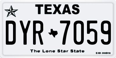 TX license plate DYR7059