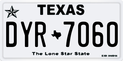 TX license plate DYR7060