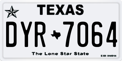 TX license plate DYR7064
