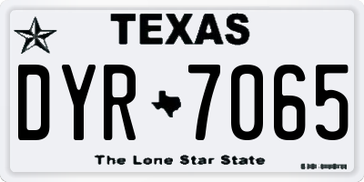TX license plate DYR7065