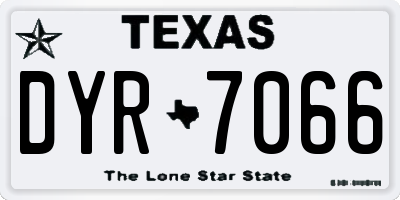 TX license plate DYR7066