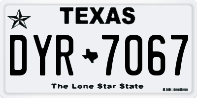 TX license plate DYR7067