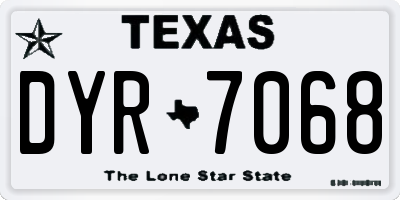 TX license plate DYR7068