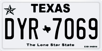 TX license plate DYR7069