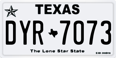 TX license plate DYR7073