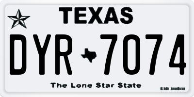 TX license plate DYR7074