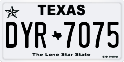 TX license plate DYR7075