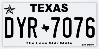 TX license plate DYR7076