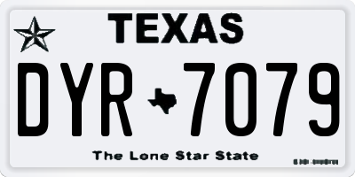 TX license plate DYR7079
