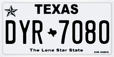 TX license plate DYR7080