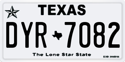 TX license plate DYR7082