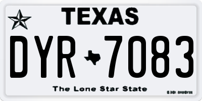 TX license plate DYR7083