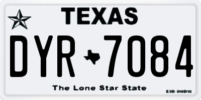 TX license plate DYR7084