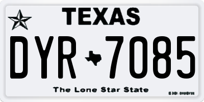 TX license plate DYR7085