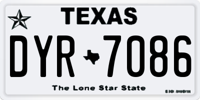 TX license plate DYR7086