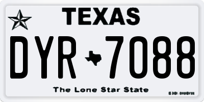 TX license plate DYR7088