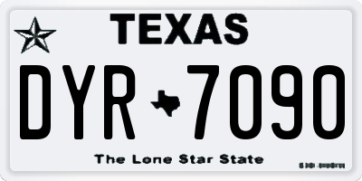 TX license plate DYR7090