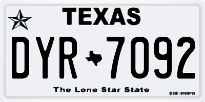 TX license plate DYR7092