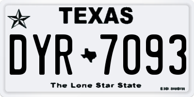 TX license plate DYR7093