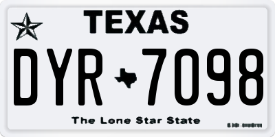 TX license plate DYR7098
