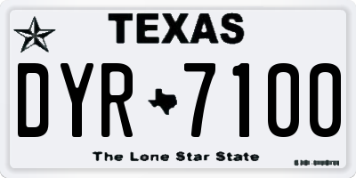 TX license plate DYR7100