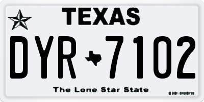 TX license plate DYR7102