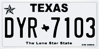 TX license plate DYR7103