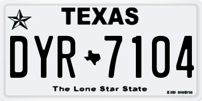 TX license plate DYR7104