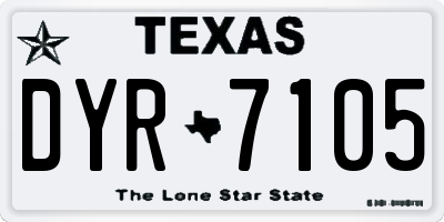 TX license plate DYR7105