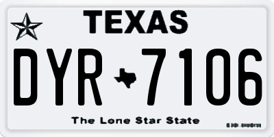 TX license plate DYR7106